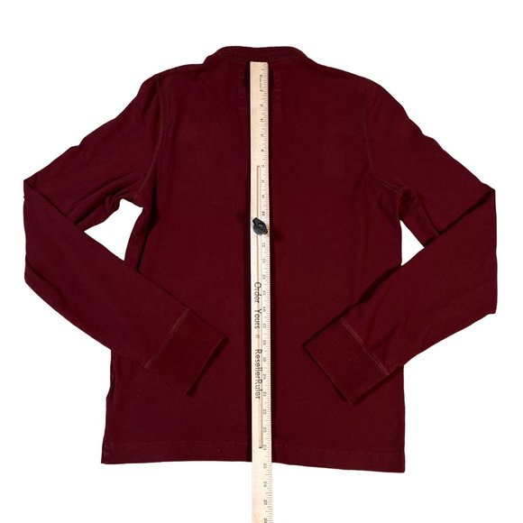 Hollister Shirt Women's Long Sleeve Quarter Button Up Embroidered Pullover Red M - Picture 9 of 13